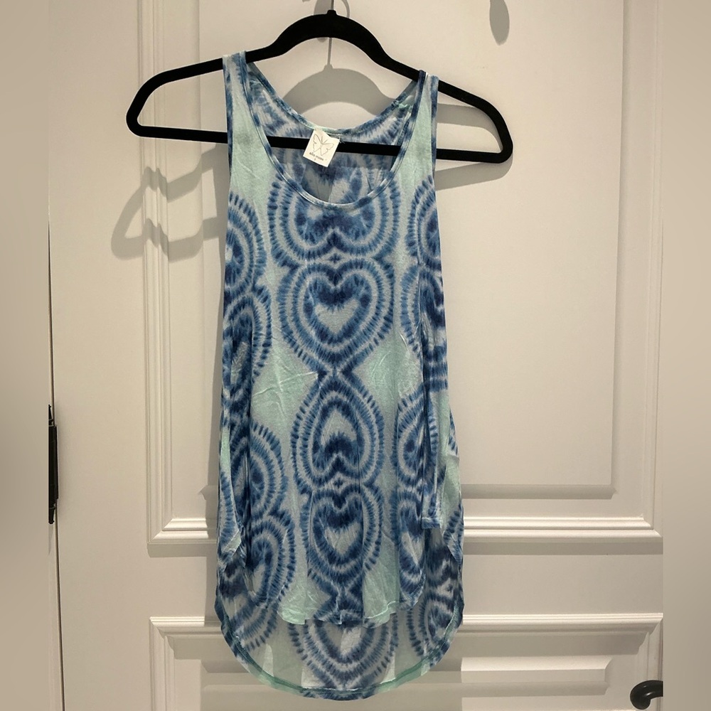 Ella Moss Blue and White Tie-Dye Tank Top